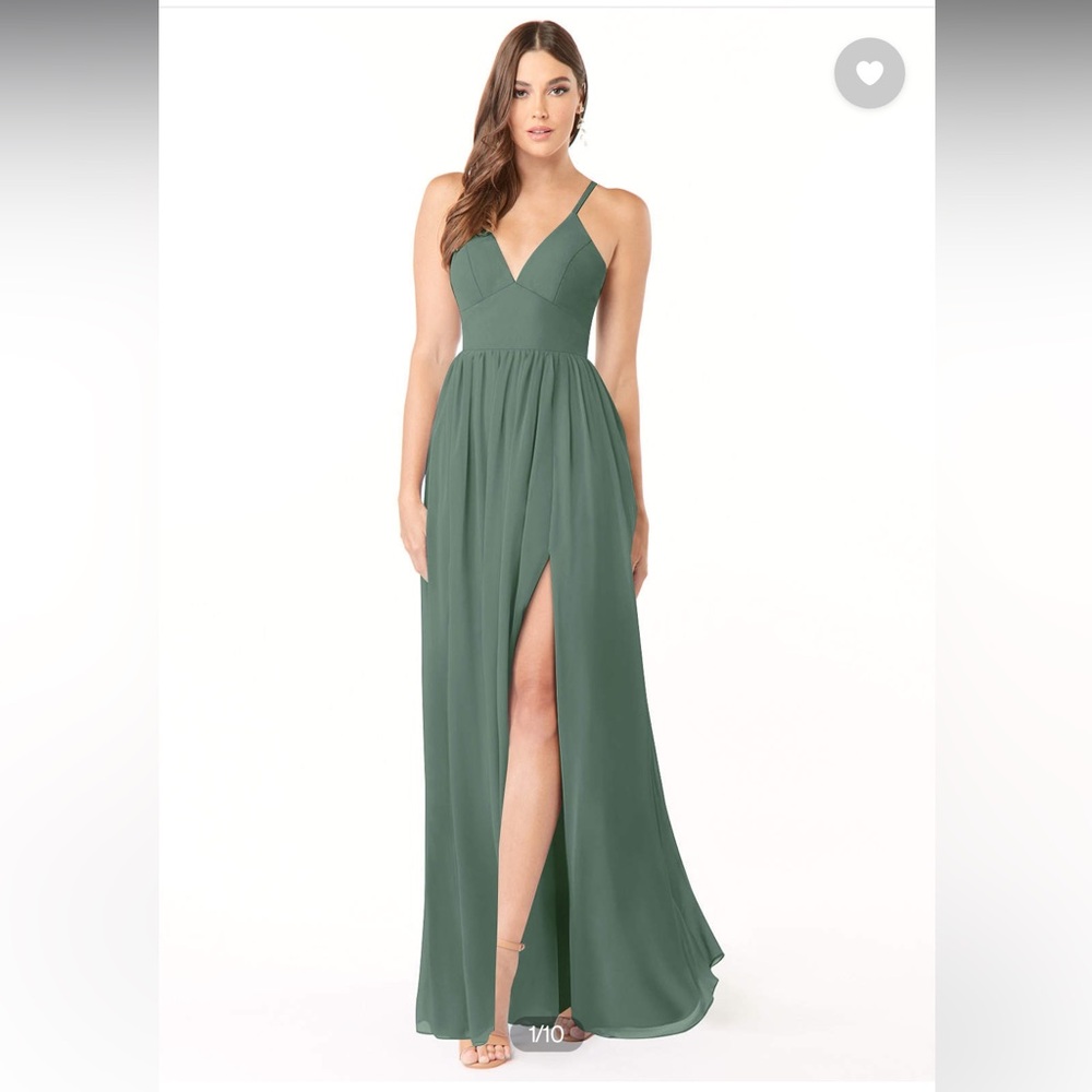 Azazie Aaida Eucalyptus Bridesmaid Dress